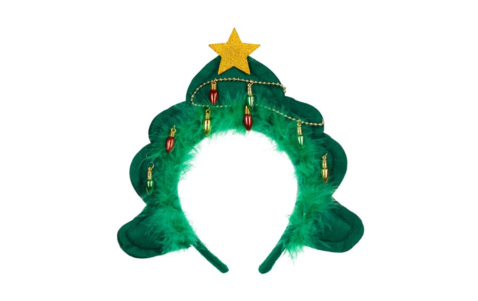 Partydeco Weihnachtsbaum-Stirnband, Grün, 18.5 x 24 cm