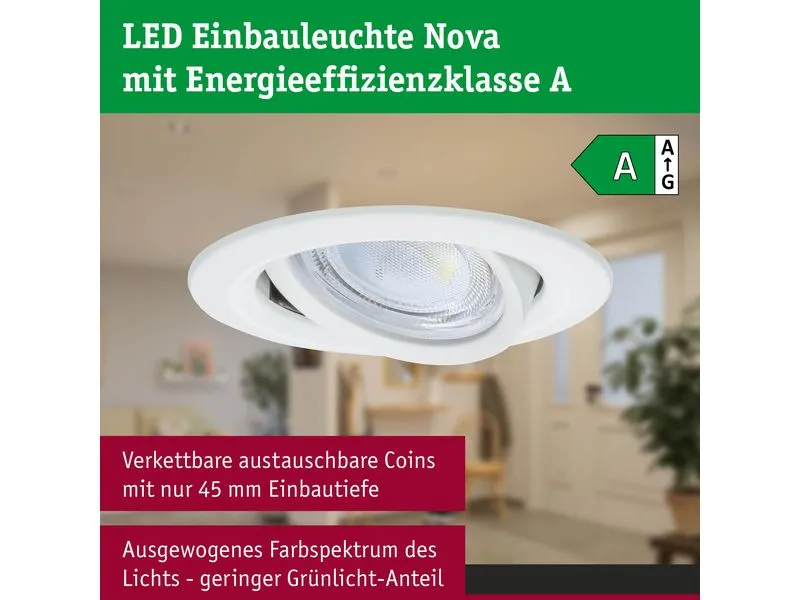 Paulmann Einbauleuchte LED Nova Coin Weiss Paulmann Einbauleuchte LED Nova Coin Weiss