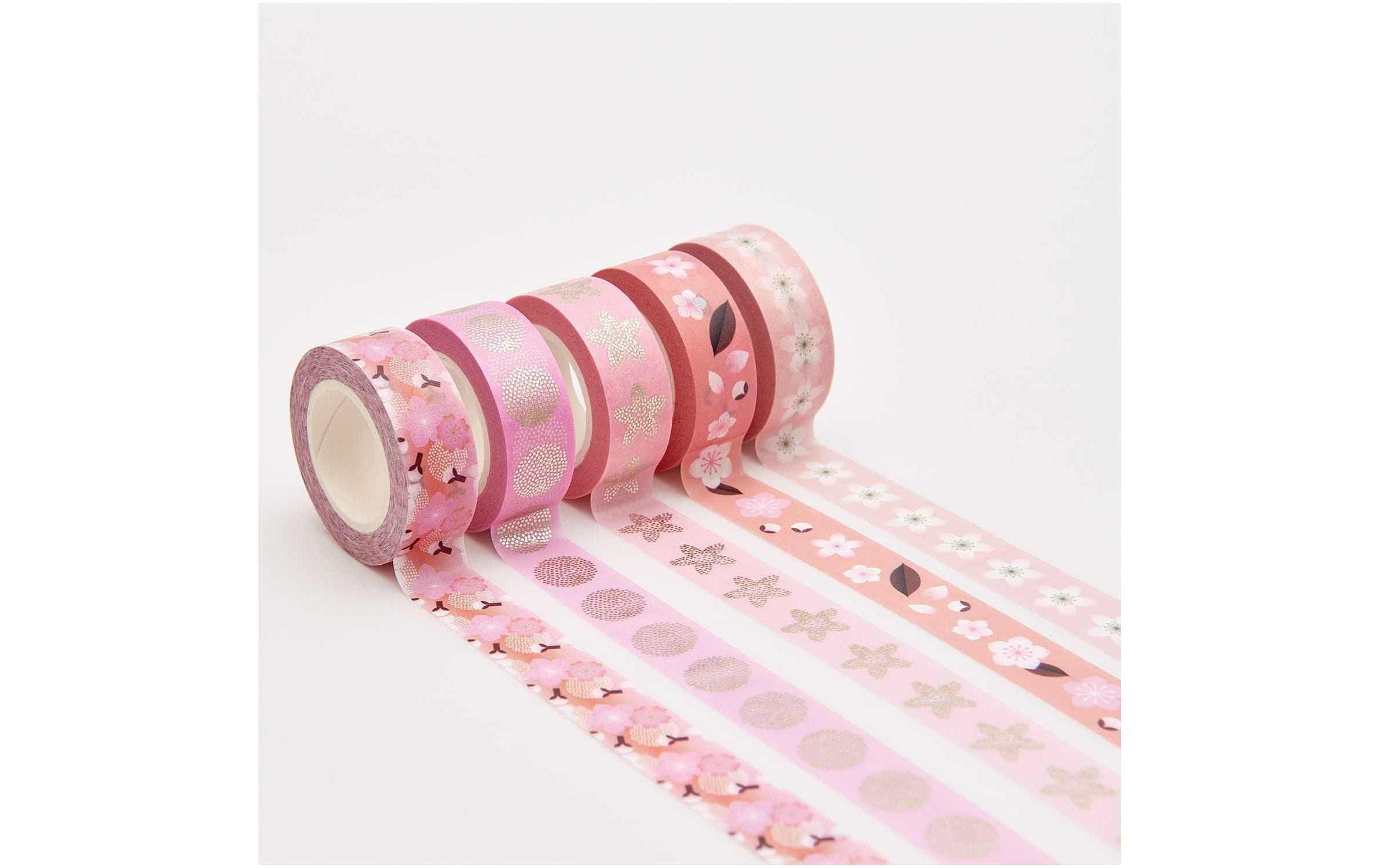 Rico Design Washi Tape Sakura 5 Stück, Rosa, 10 m