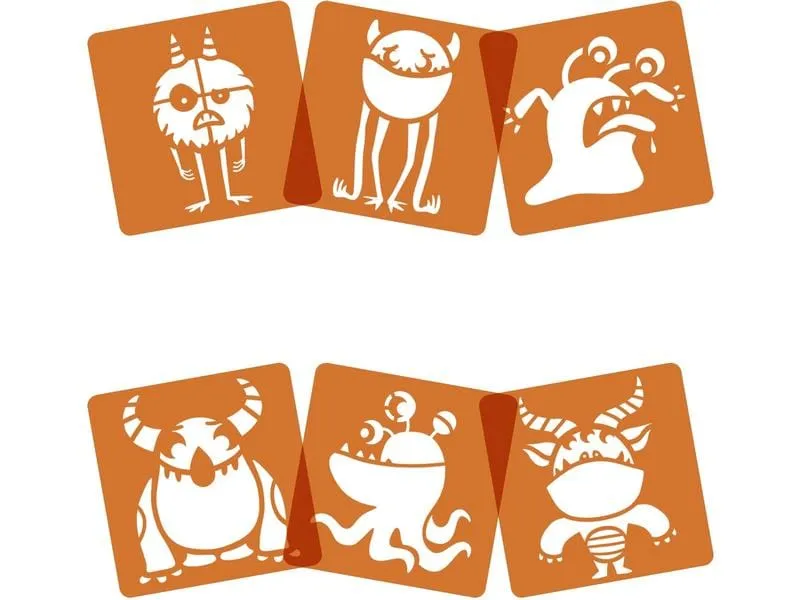 Avenue Mandarine Schablone 15 x 15 cm, Monster Avenue Mandarine Schablone 15 x 15 cm, Monster