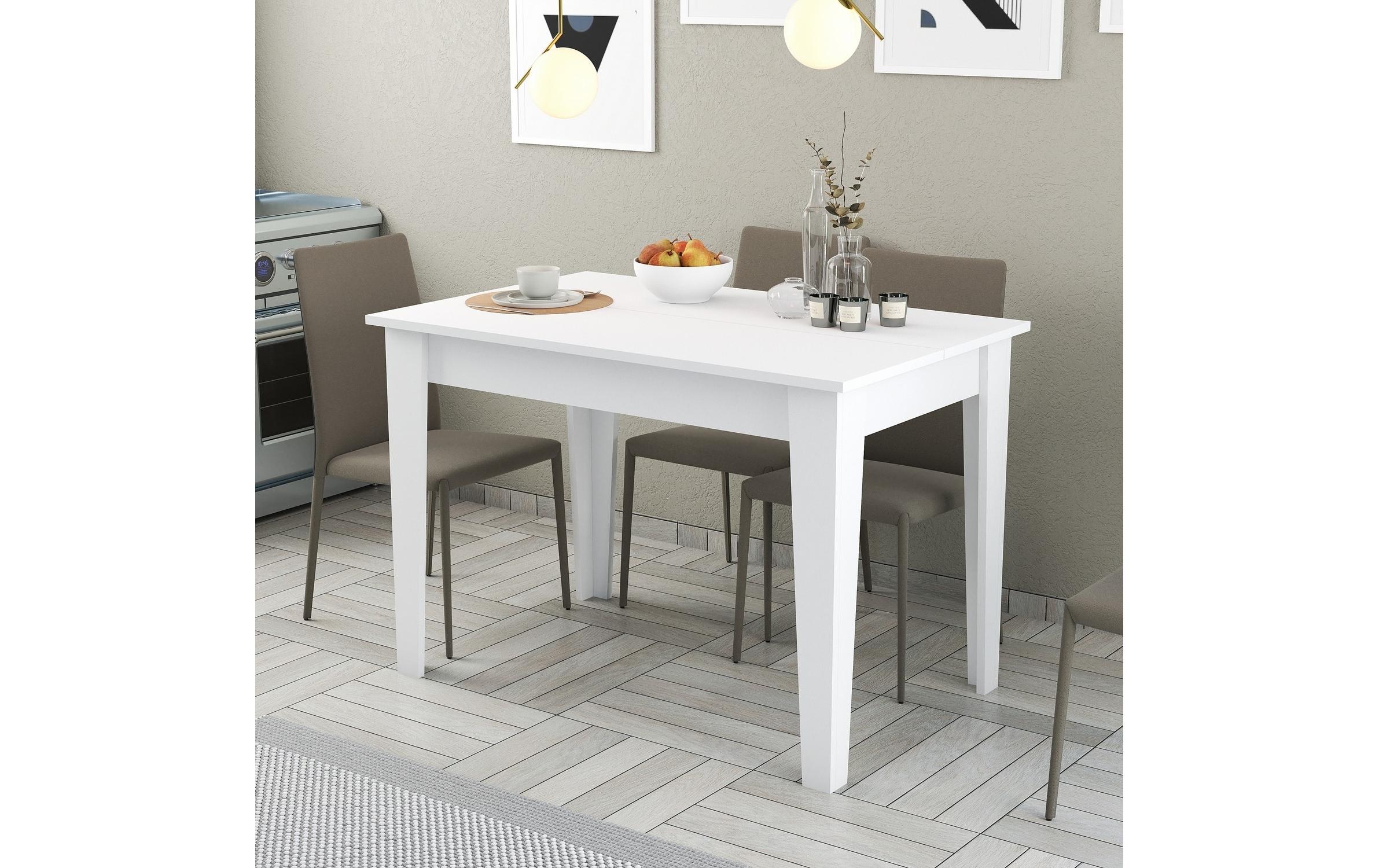 Woody Fashion Tisch Kiew Weiss, 110 x 75 x 72 cm