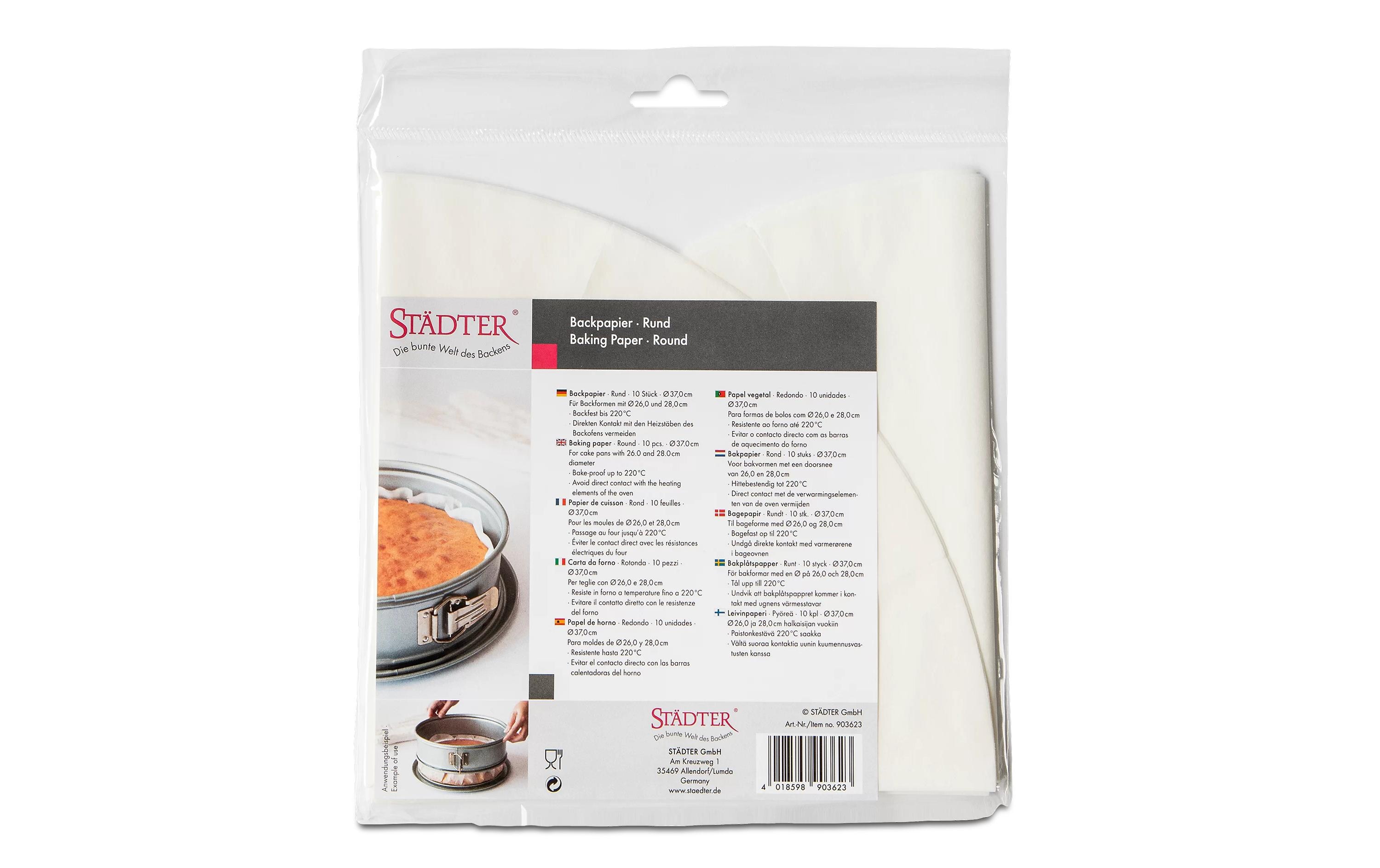 Städter Backpapier 10 Stück, ø 37 cm