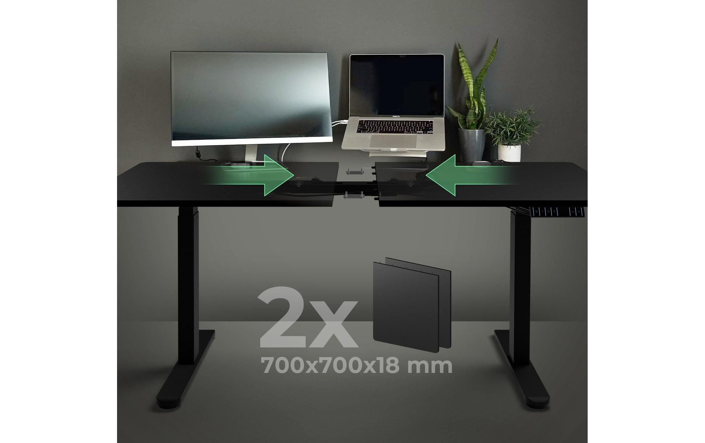 ICY BOX Stehtisch 140 x 70 cm, Schwarz