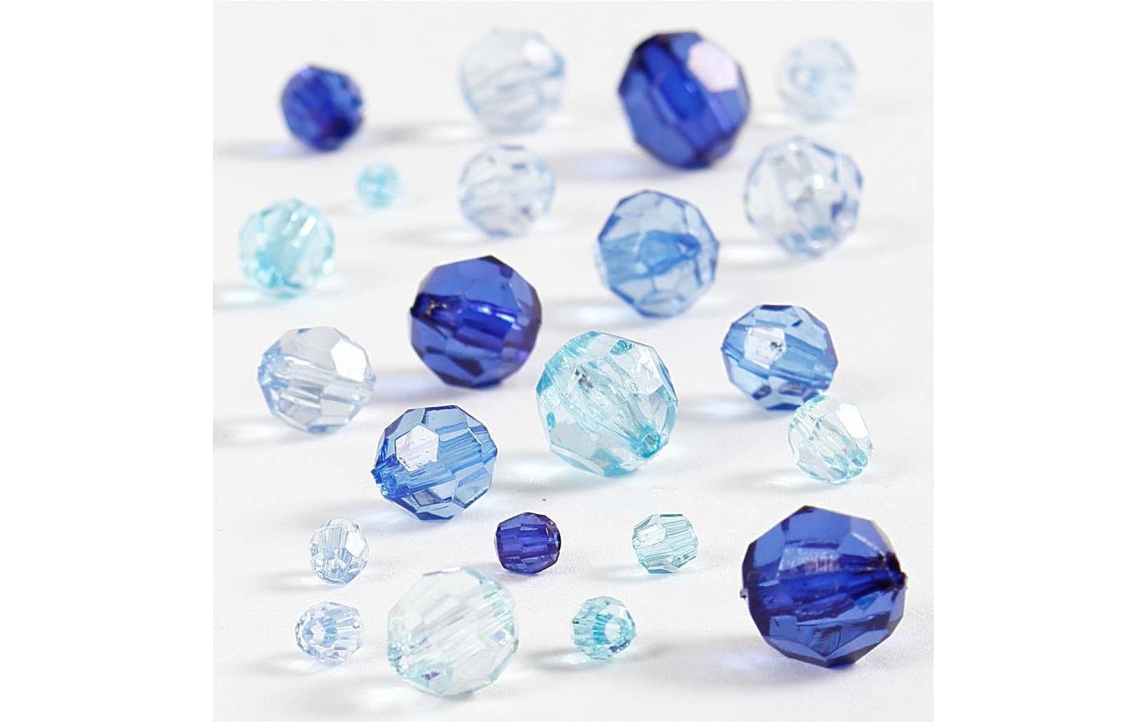 Creativ Company Facettenperlen 4-12 mm Blau, 170 Stück Creativ Company Facettenperlen 4-12 mm Blau, 170 Stück