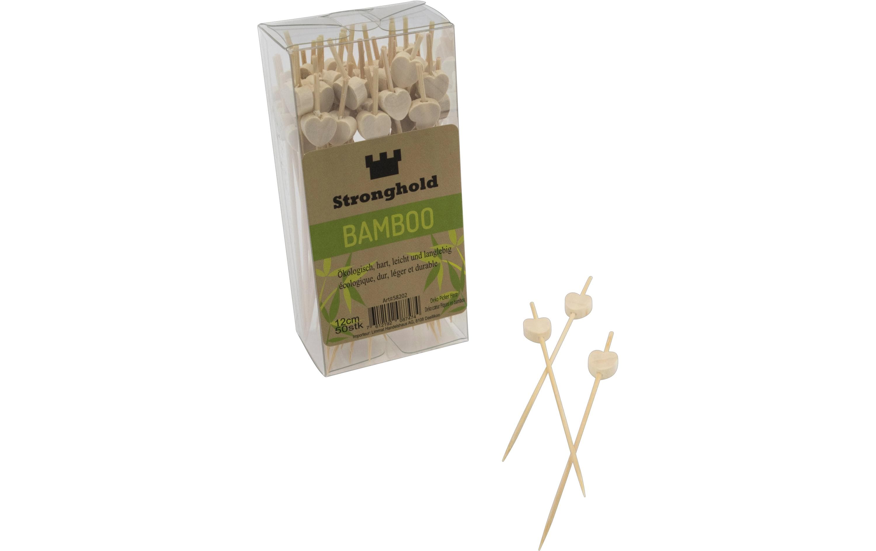 Stronghold Einweg-Party-Piekser Herz 12 cm, 50 Stück