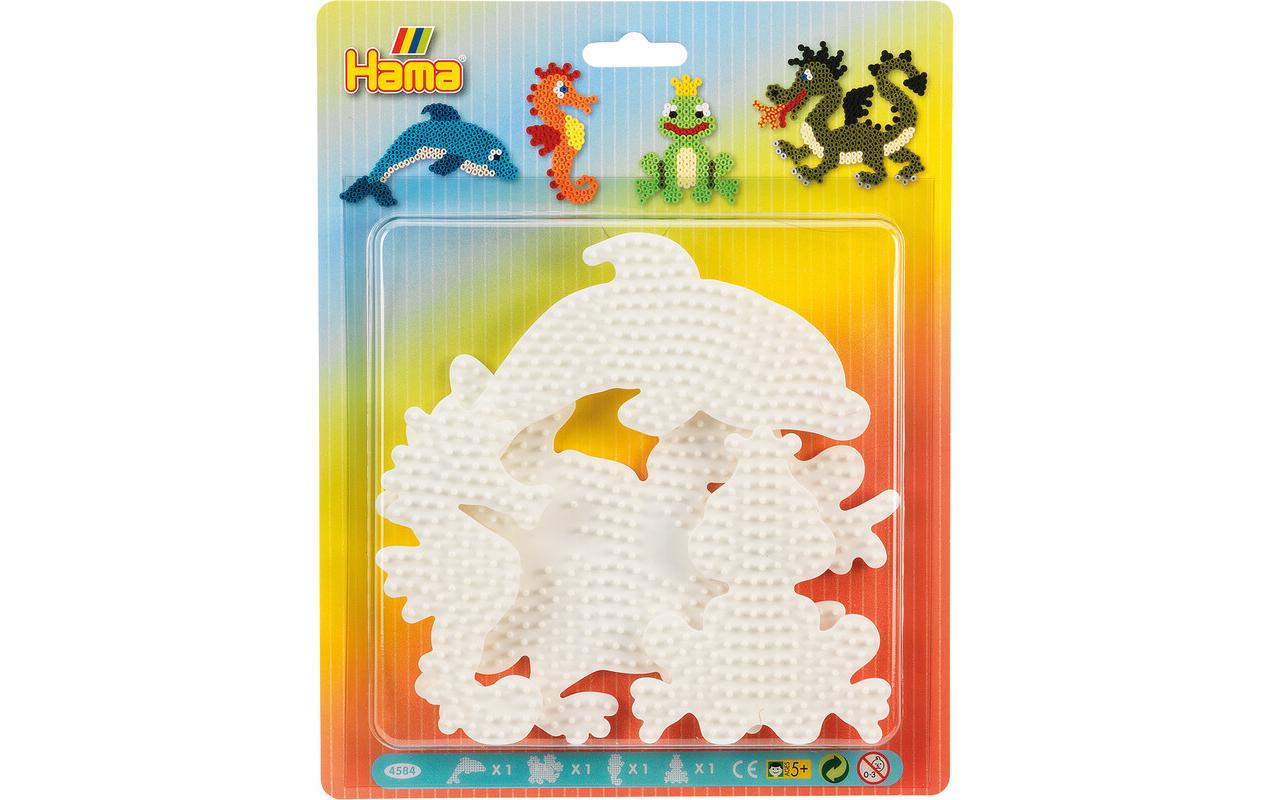 Hama Bügelperlen Platten Tiere 4 Stück Weiss