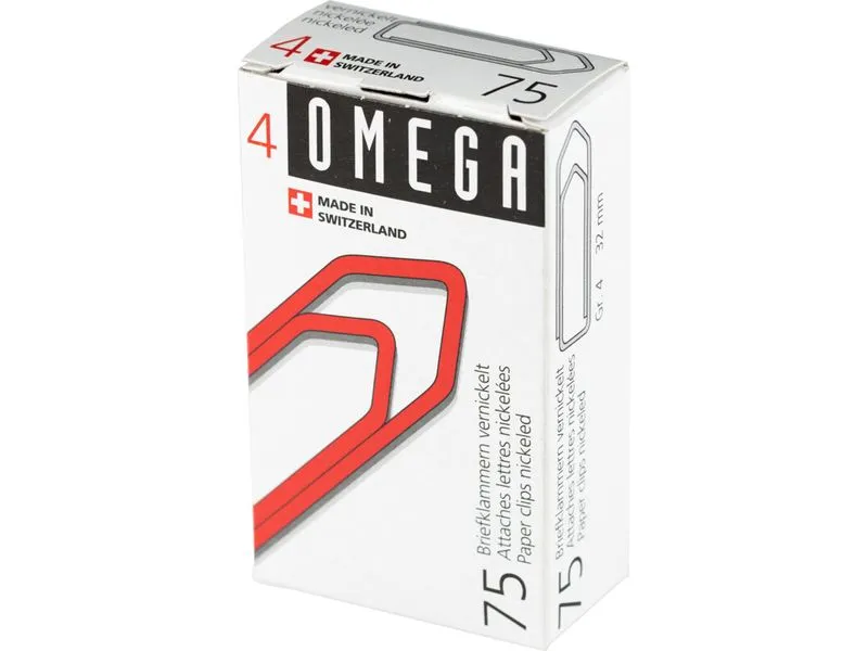 Omega Büroklammer No4 vernickelt, 32 mm 75 Stück Omega Büroklammer No4 vernickelt, 32 mm 75 Stück