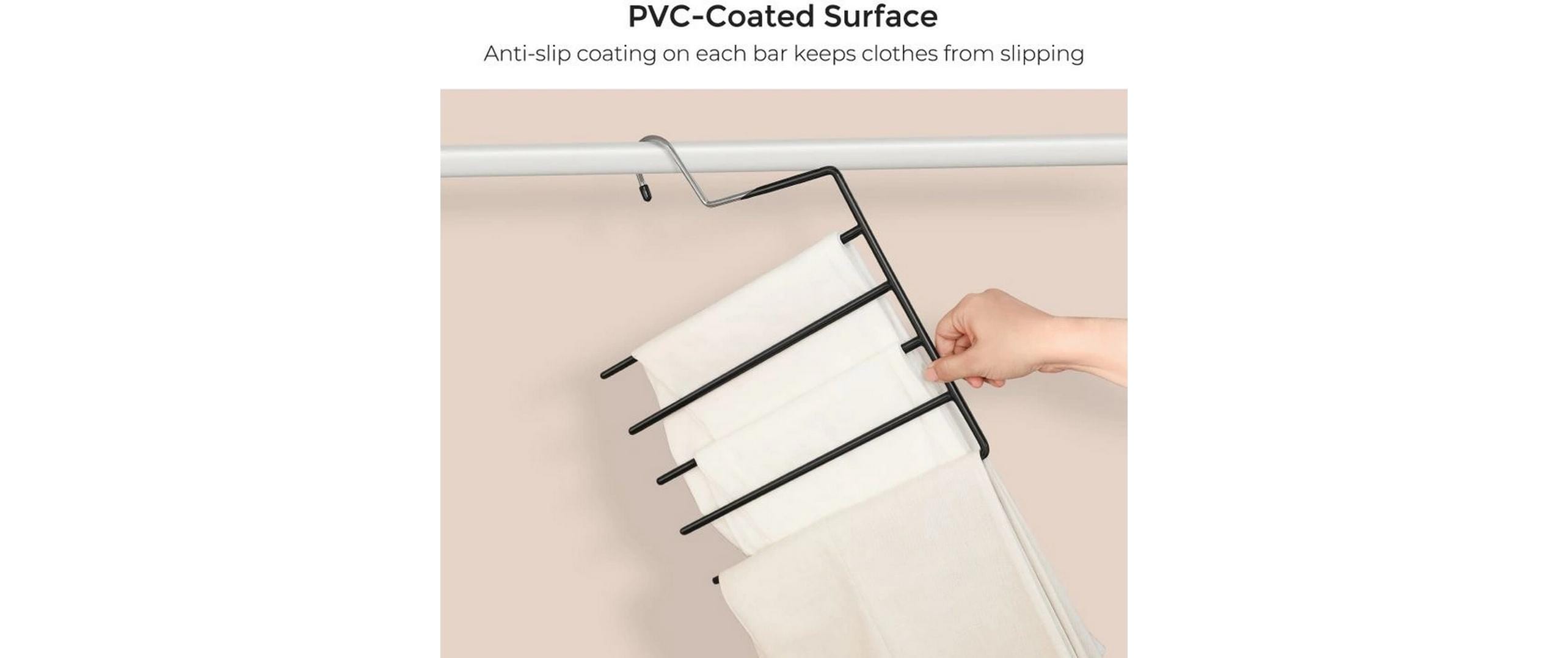 Songmics Kleiderbügel Mehrfach 4 Stück, Schwarz