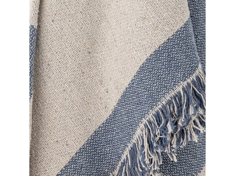 Bloomingville Decke Ethan 160 x 130 cm, Blau/Weiss Bloomingville Decke Ethan 160 x 130 cm, Blau/Weiss