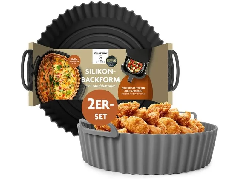 KitchBo Silikonform, 20 x 20 x 6.3 cm, Schwarz / Grau KitchBo Silikonform, 20 x 20 x 6.3 cm, Schwarz / Grau