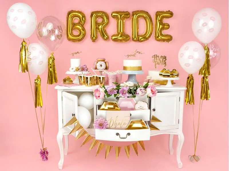 Partydeco Girlande Quasten 1.5 m, Gold, 12 Pompons