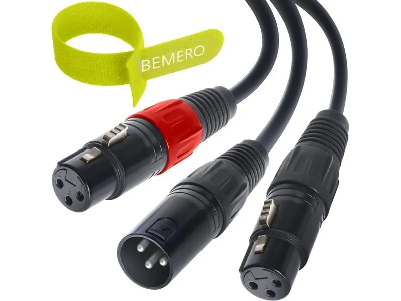 Bemero BAC4142-75BK XLRm - 2x XLRf 0.75m 0.75 m, Schwarz