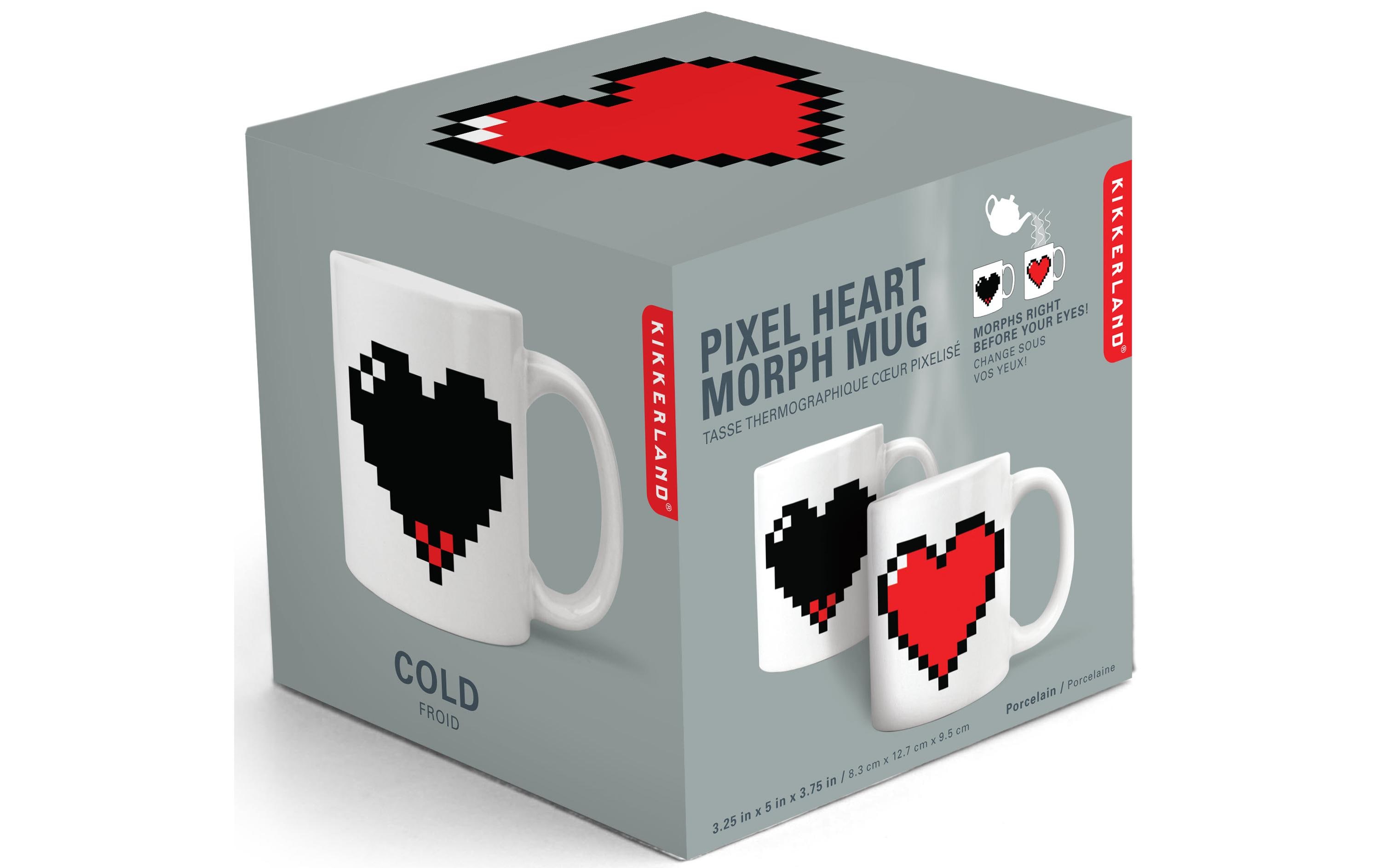 Kikkerland Kaffeetasse Pixel Herz mit Farbwechsel