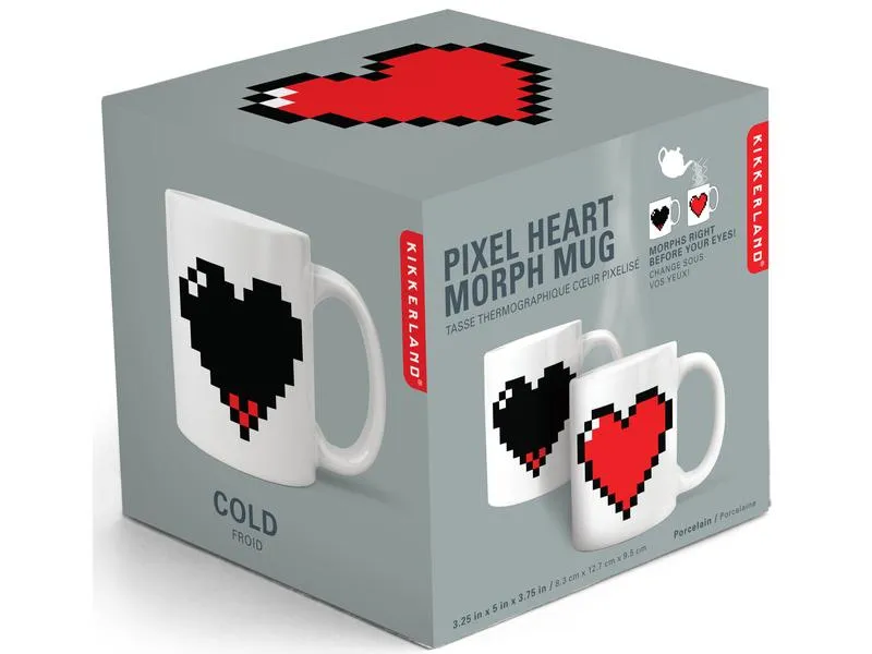 Kikkerland Kaffeetasse Pixel Herz mit Farbwechsel Kikkerland Kaffeetasse Pixel Herz mit Farbwechsel