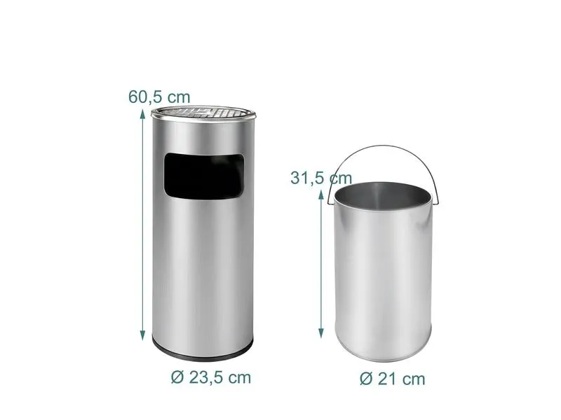 relaxdays Standaschenbecher Silber/Hellgrau relaxdays Standaschenbecher Silber/Hellgrau