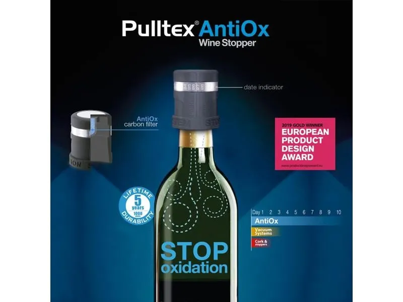 Pulltex Weinflaschenverschluss AntiOx Schwarz