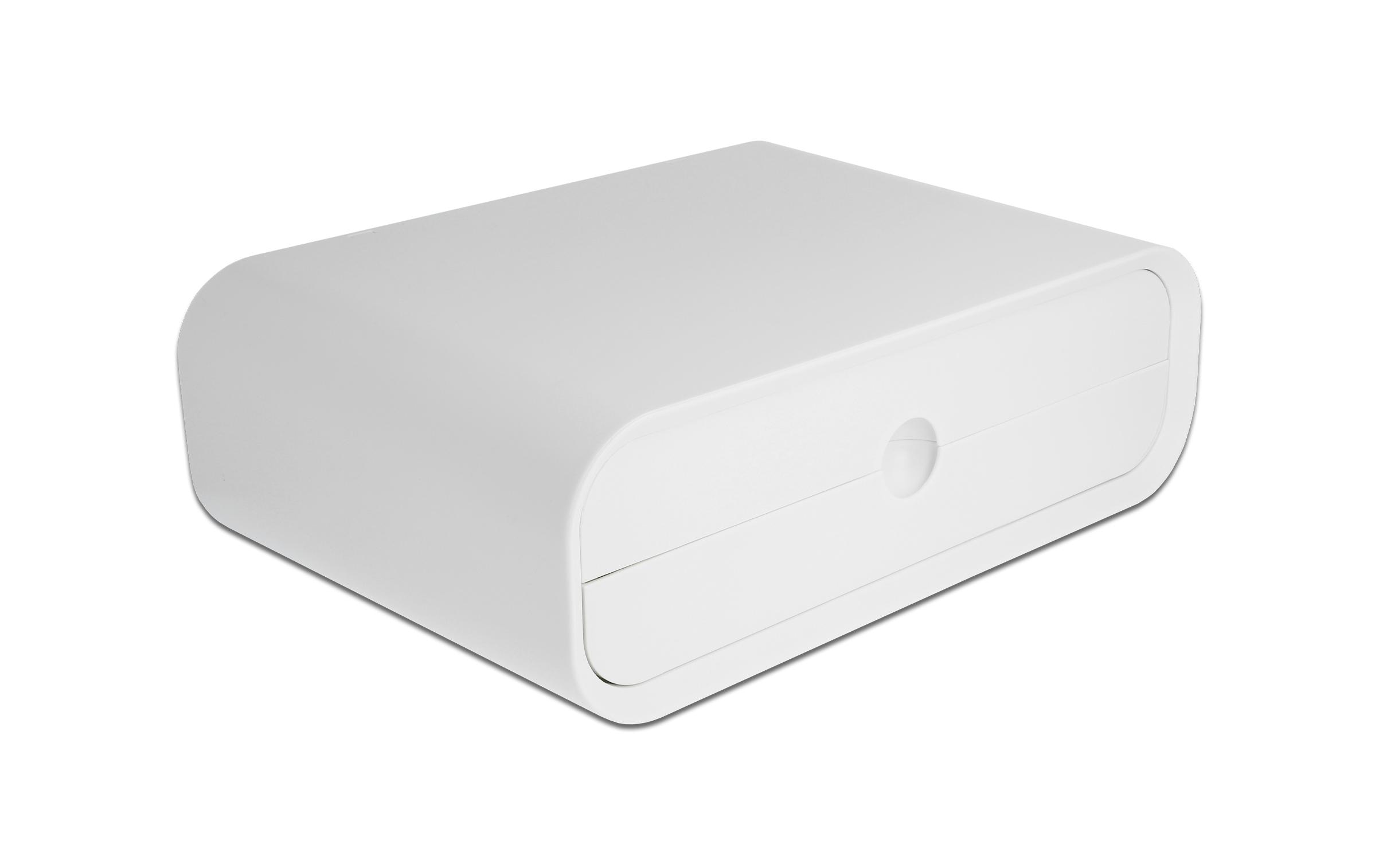 Delock Monitor Erhöhung mit zwei Schubladen Weiss Delock Monitor Erhöhung mit zwei Schubladen Weiss