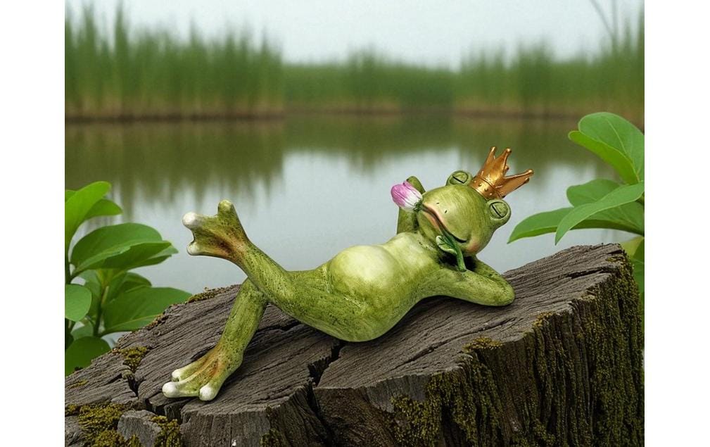 Dameco Dekofigur Froschkönig liegend 17 x 37 x 15 cm