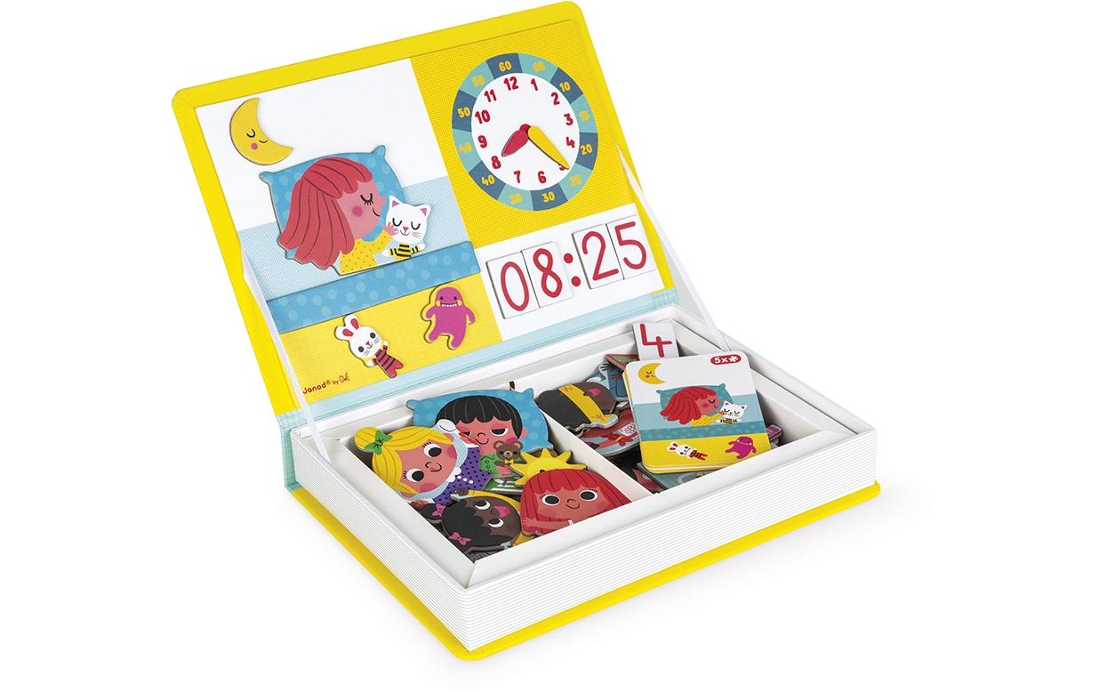Janod Beschäftigungsspielzeug Magnetbuch Lerne die Uhr