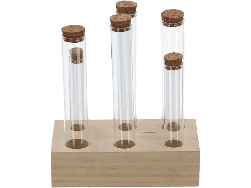 Esschert Design Vase Reagenzglas L 6 Gläser, 17.5 cm, Nature/Transparent Esschert Design Vase Reagenzglas L 6 Gläser, 17.5 cm, Nature/Transparent