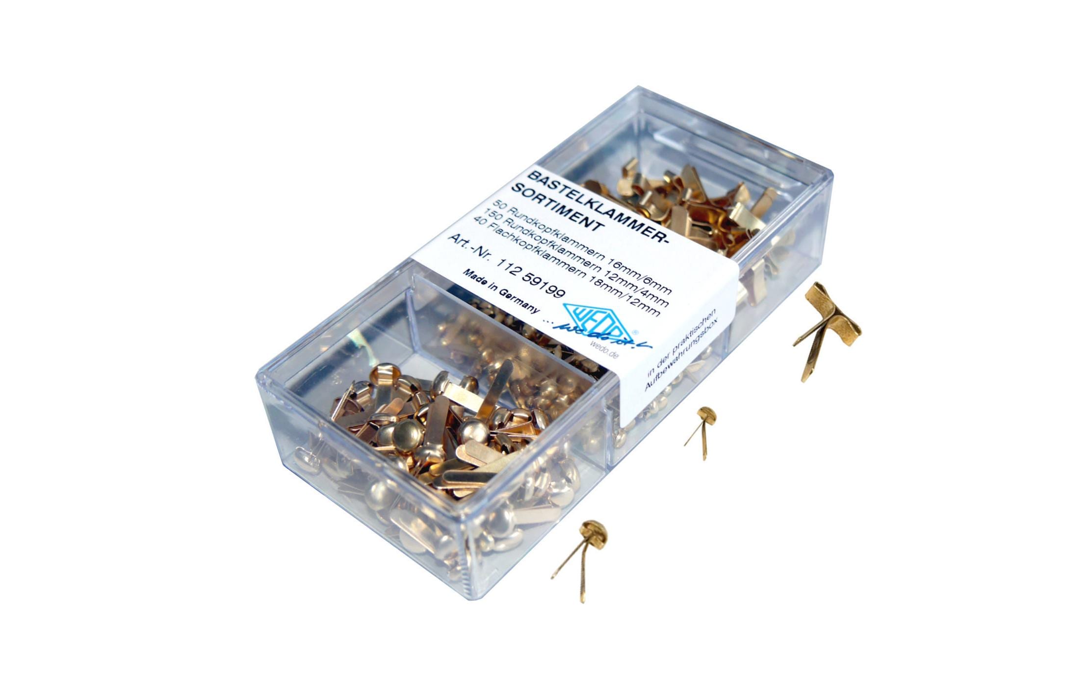 WEDO Rundkopfklammer 18/16/12 mm 240 Stück WEDO Rundkopfklammer 18/16/12 mm 240 Stück