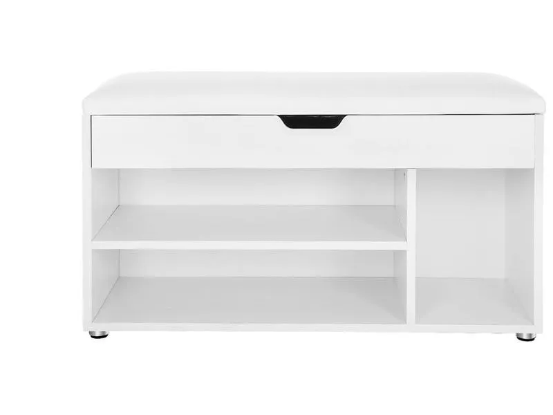 VASAGLE Sitzbank mit Polster 80 x 44 cm, Weiss VASAGLE Sitzbank mit Polster 80 x 44 cm, Weiss