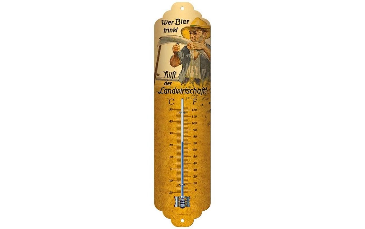 Nostalgic Art Thermometer Wer Bier trinkt 6.5 x 28 cm Nostalgic Art Thermometer Wer Bier trinkt 6.5 x 28 cm