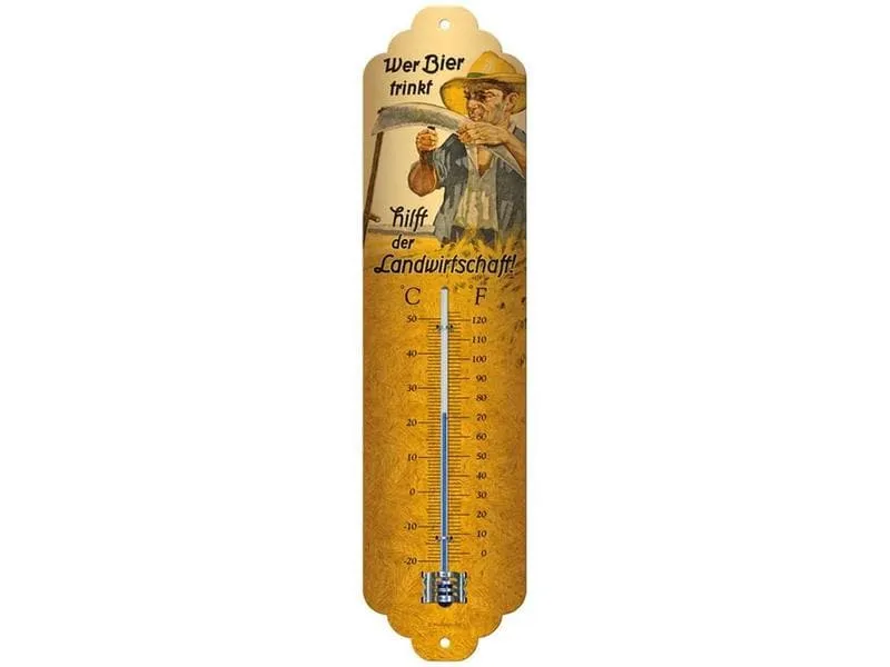 Nostalgic Art Thermometer Wer Bier trinkt 6.5 x 28 cm Nostalgic Art Thermometer Wer Bier trinkt 6.5 x 28 cm
