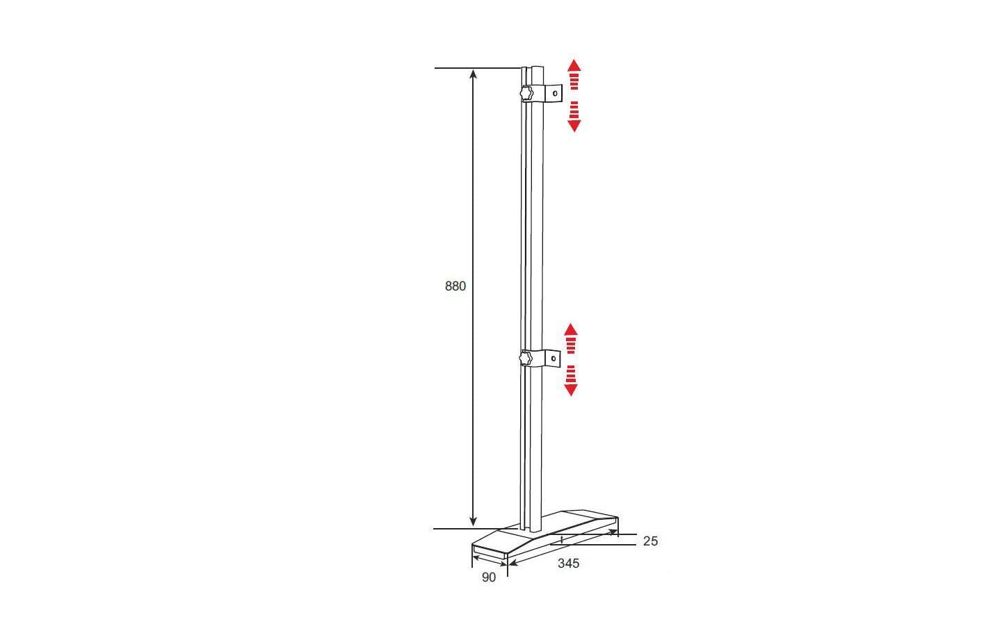 Audioraq Tischständer Premium Twin 80 max. 50 kg Schwarz