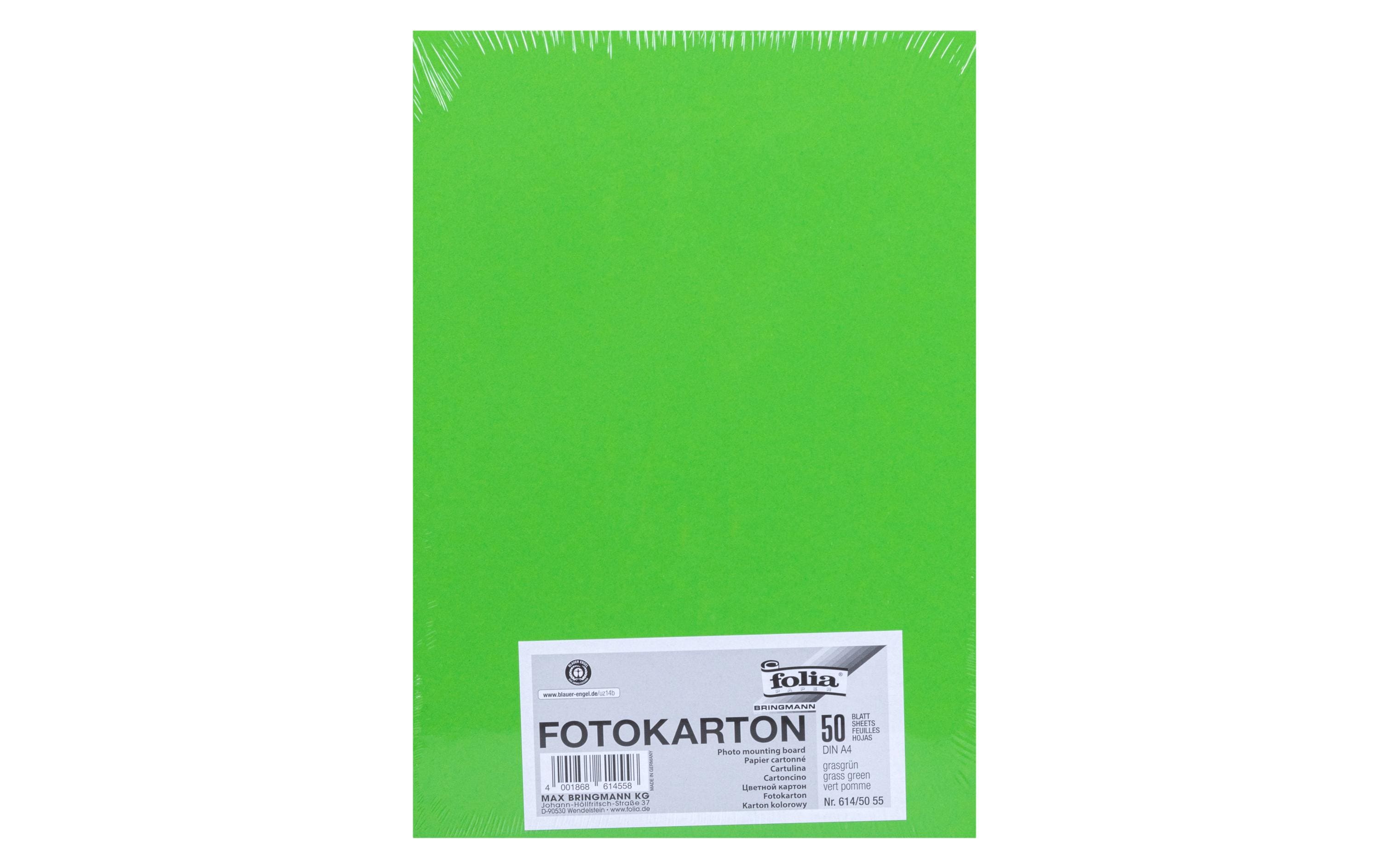 Folia Fotokarton A4, 300 g/m², 50 Blatt, Grasgrün