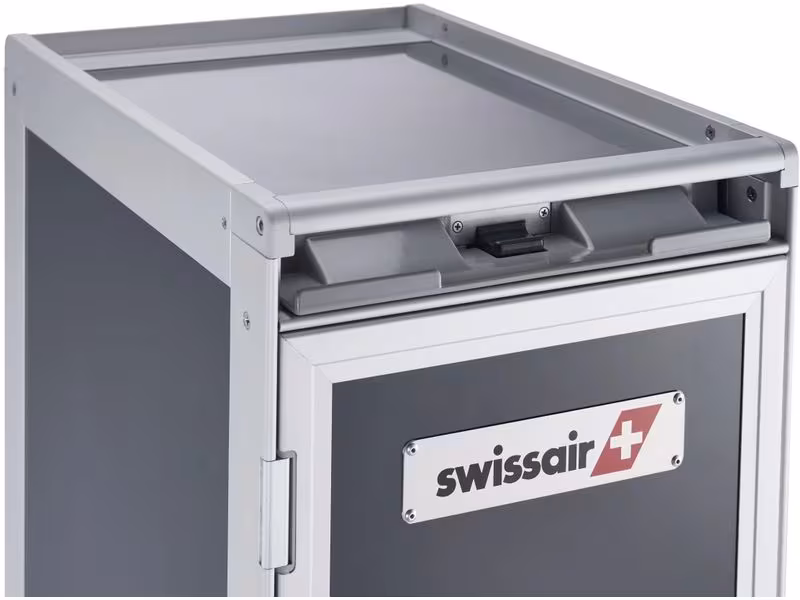 diaqua® Bartrolley Flugzeug Swissair Anthrazit, 30.1 x 103 cm
