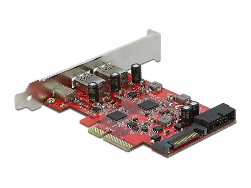 Delock PCI-Express-Karte USB-C / USB-A / intern USB 5 Gbps