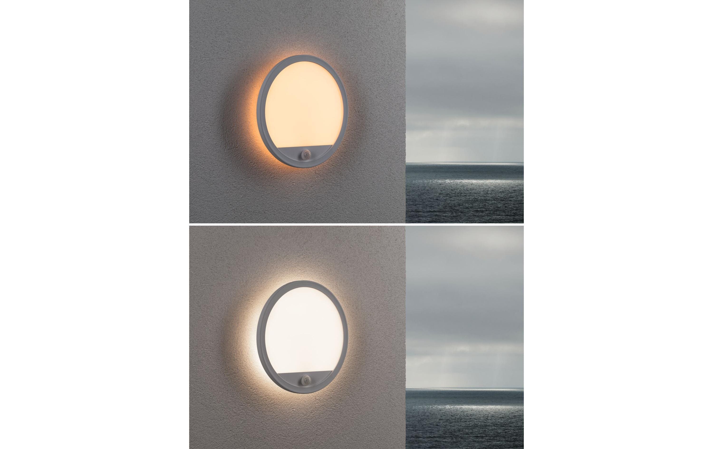 Paulmann Wandleuchte Lamina, Rund, 14W, 2200-3000K, PIR, Weiss