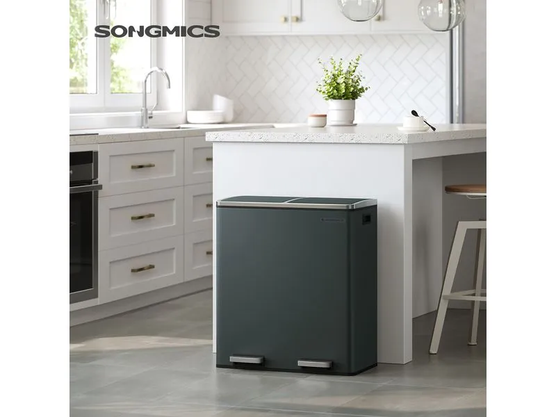 Songmics Abfalleimer 60 l, Grau