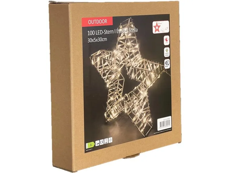Dameco LED-Figur Stern, 100 LEDs, 5 x 30 cm, Silber Dameco LED-Figur Stern, 100 LEDs, 5 x 30 cm, Silber