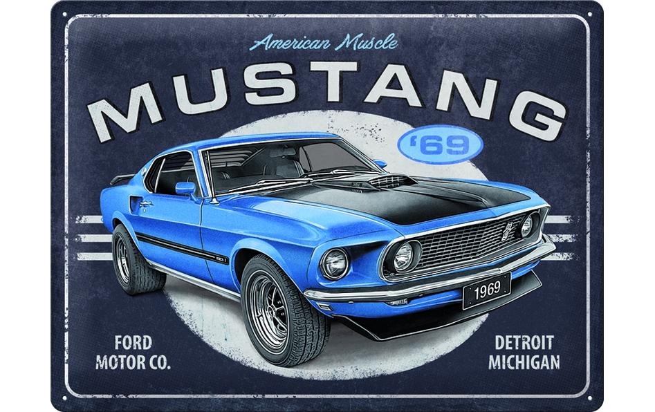 Nostalgic Art Schild Ford Mustang 40 cm x 30 cm, Metall