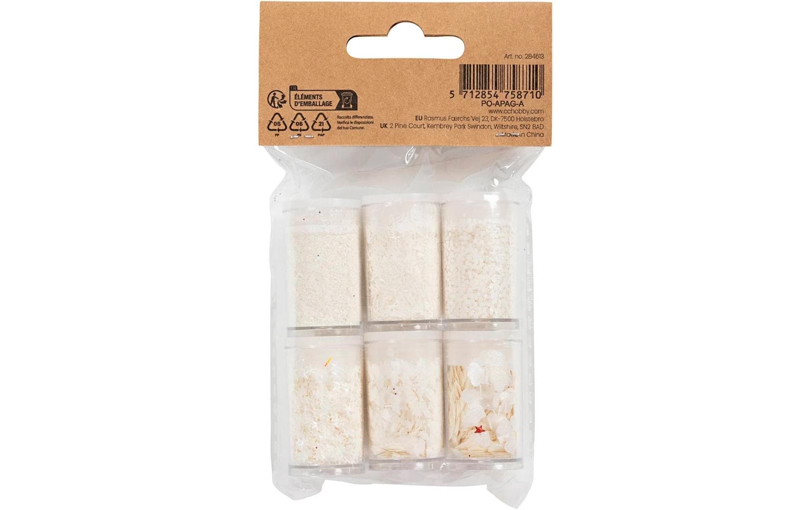 Creativ Company Glitzerset Weiss, 6 x 5 g