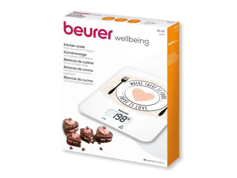 Beurer Küchenwaage KS19 Love Weiss Beurer Küchenwaage KS19 Love Weiss