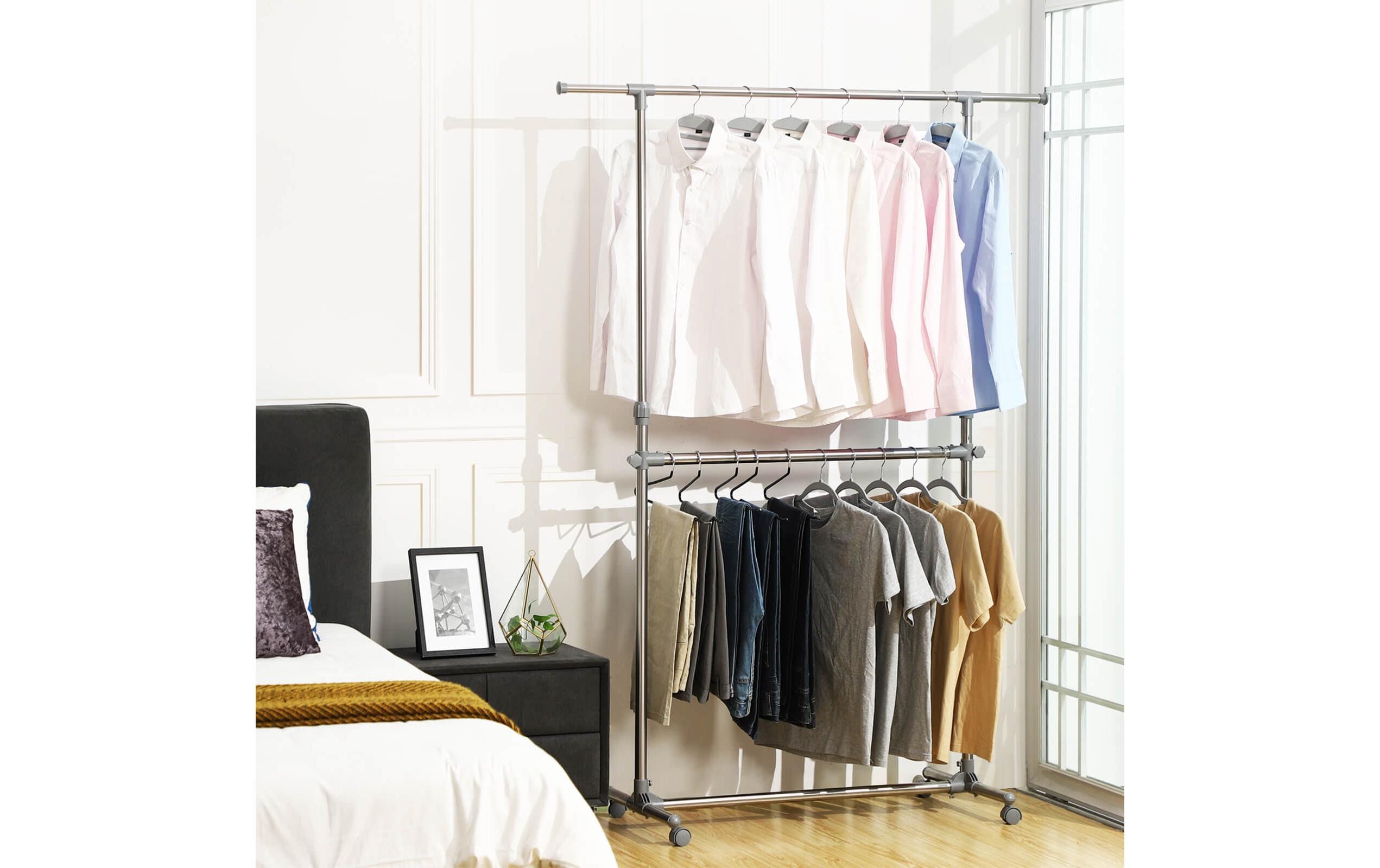 Songmics Garderobenständer 101 - 166 cm, Metall