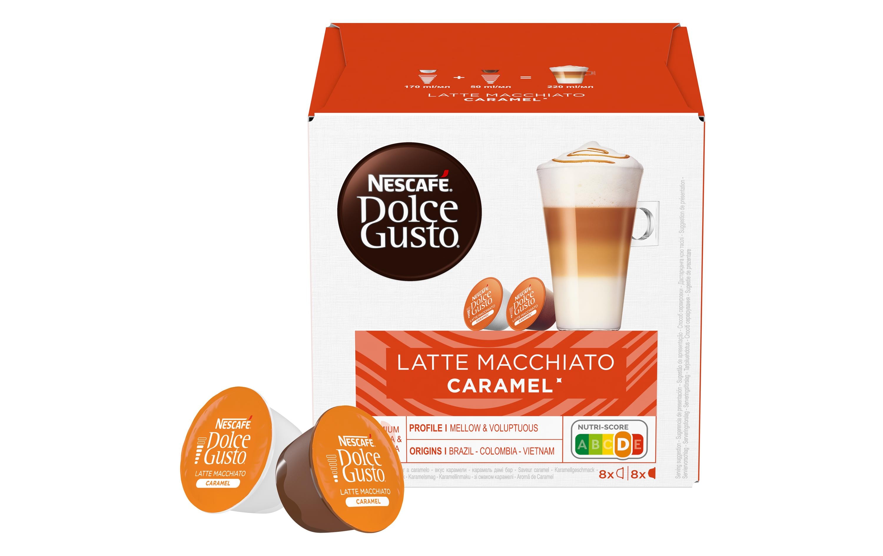 Nescafé Kaffeekapseln Latte Macchiato Caramel 8 Portionen