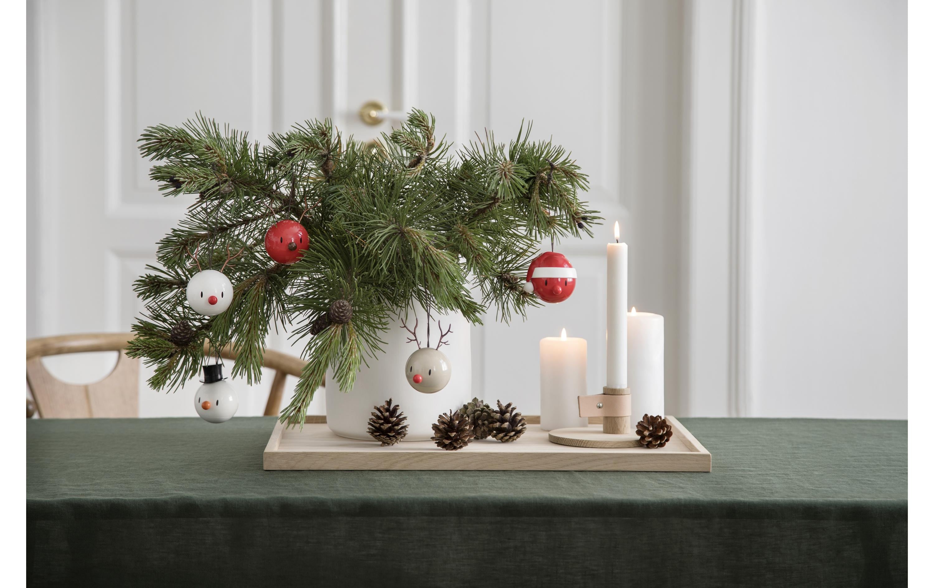 Hoptimist Weihnachtskugel Rentier 2 Stück, Weiss