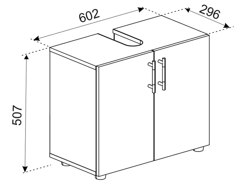 VCM Waschbeckenunterschrank Flandu II 60 x 51 cm, Weiss/Schwarz VCM Waschbeckenunterschrank Flandu II 60 x 51 cm, Weiss/Schwarz