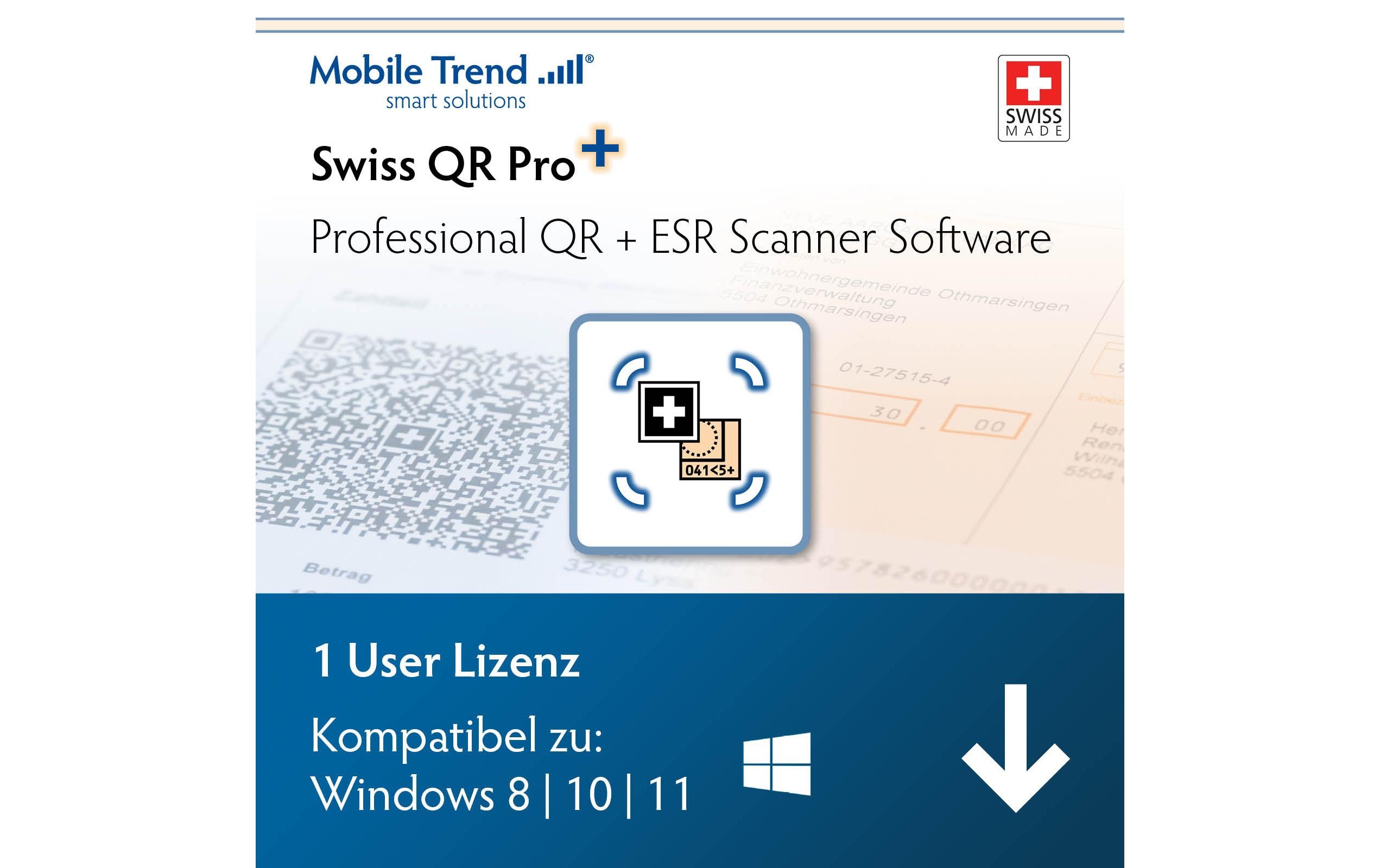 Mobiletrend Swiss QR Scanner Pro + ESR ESD, Voll, 1 User, DE/FR/EN/IT