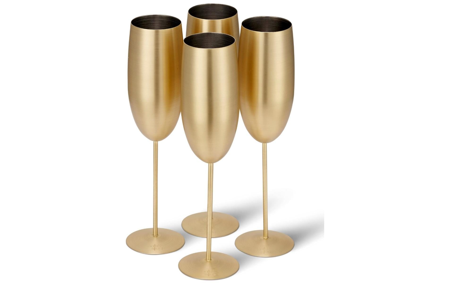 Oak & Steel Sektglas 285 ml, 4 Stück, Gold matt