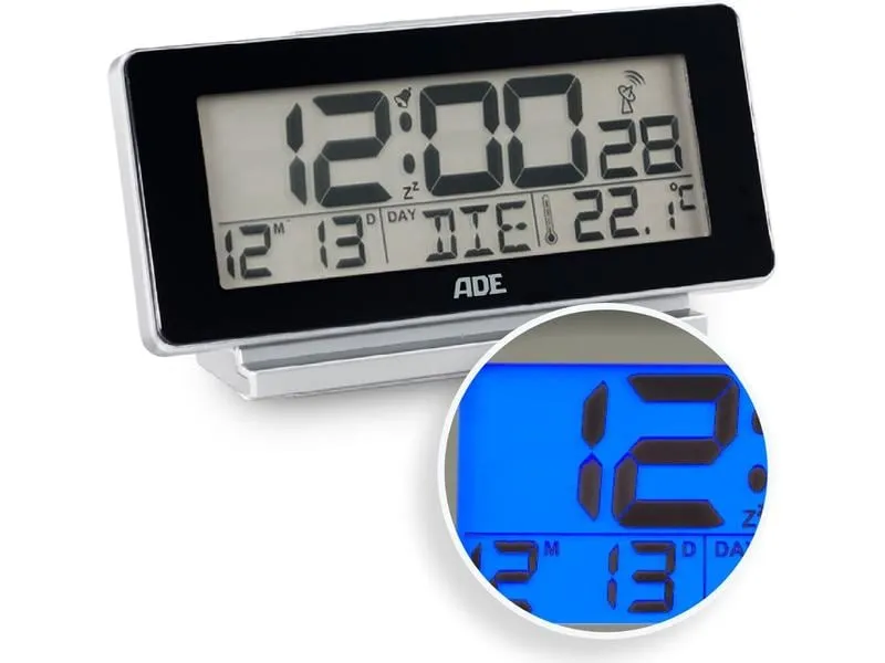 ADE Digitalwecker Temperatur-& Datumsanzeige