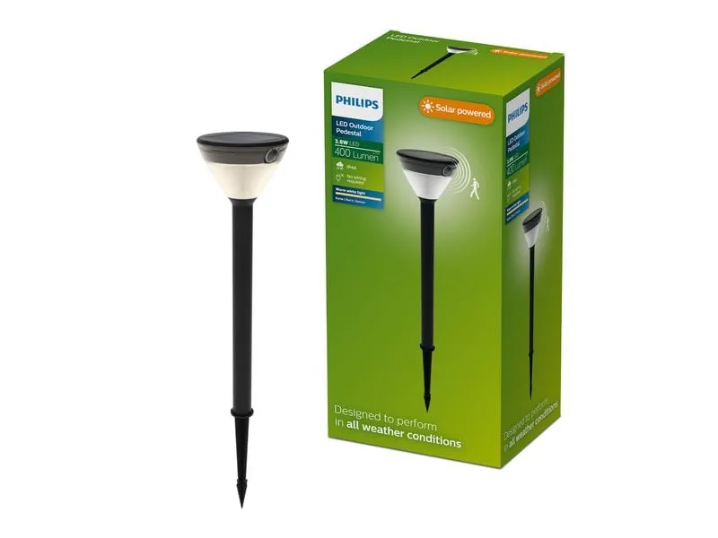 Philips Gartenlicht Solar Kyna, 3.8W, 2700 K, 400 lm, Schwarz Philips Gartenlicht Solar Kyna, 3.8W, 2700 K, 400 lm, Schwarz