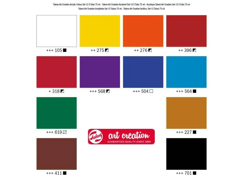 Talens Acrylfarbe 12er Set, Mehrfarbig Talens Acrylfarbe 12er Set, Mehrfarbig