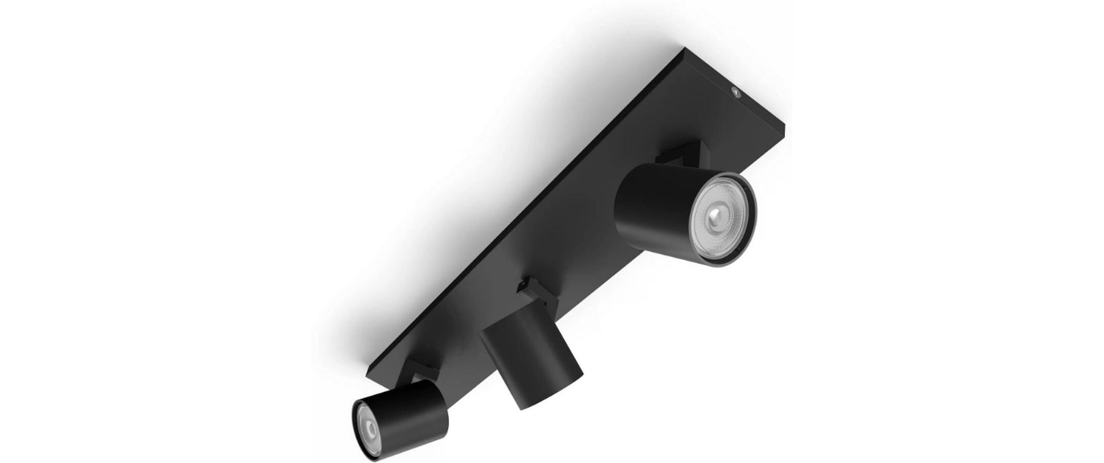 Philips Aufbauspot Kosipo, 3 x GU10, 5.5 W, Schwarz Philips Aufbauspot Kosipo, 3 x GU10, 5.5 W, Schwarz