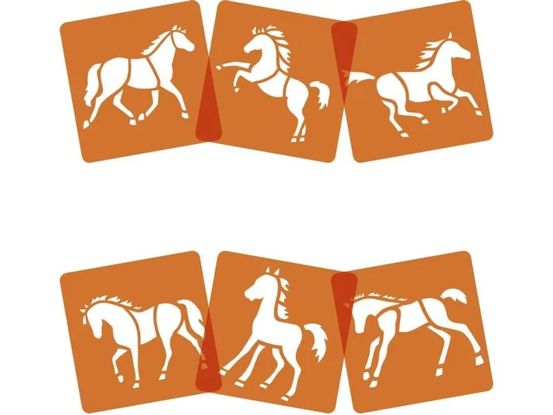 Avenue Mandarine Schablone 15 x 15 cm, Pferde Avenue Mandarine Schablone 15 x 15 cm, Pferde