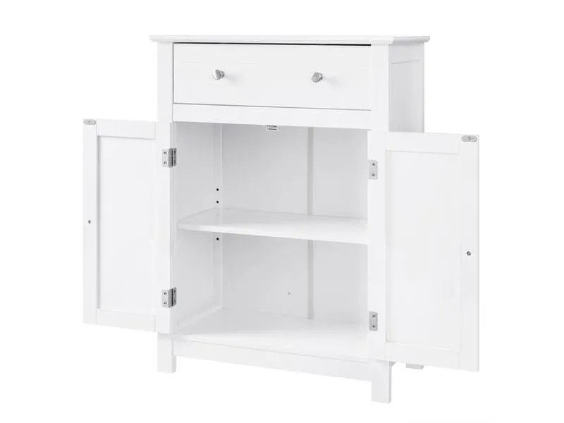 VASAGLE Badezimmerregal mit Schublade 60 x 80 cm, Weiss VASAGLE Badezimmerregal mit Schublade 60 x 80 cm, Weiss